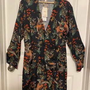 !New! MANGO floral print wrap dress
